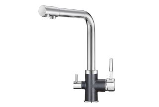 Смеситель для кухни Granula 3015, XРОМ/ШВАРЦ хром